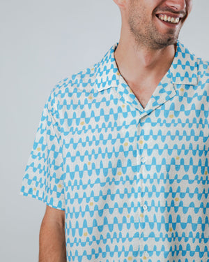 Sunset Aloha Shirt Blue