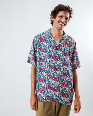 Asis Percales Tigris Aloha Shirt Ecru