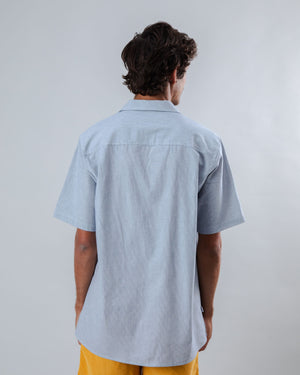 Pinstripes Aloha Shirt Blue