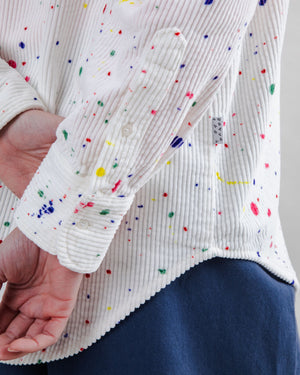 Splash Paint Corduroy Long Overshirt