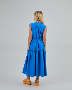 Sleeveless Shirt Dress Blue
