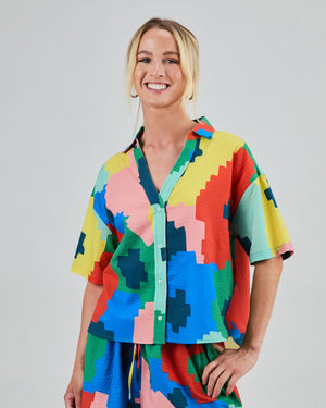 Maxi Flower Oversize Cropped Blouse