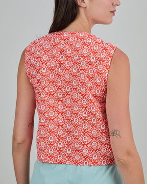 Asis Percales Daisy Button Up Blouse Red