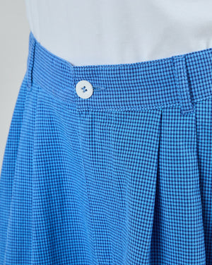 Checks Midi Skirt Blue