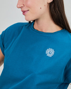 Asis Percales Daisy Scoop Tee Blue