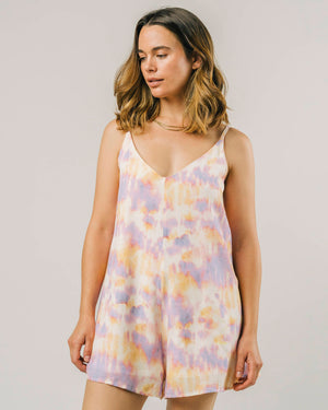 Tie Dye Short Overall Lilac