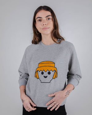 Playmobil Face Sweatshirt Grey