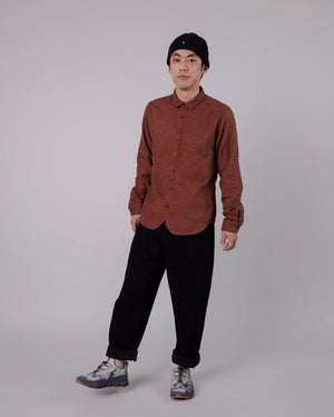 Mouline Flannel Regular Shirt Orange