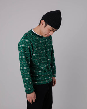 Eyes Jacquard Sweatshirt Green