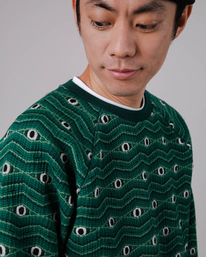 Eyes Jacquard Sweatshirt Green