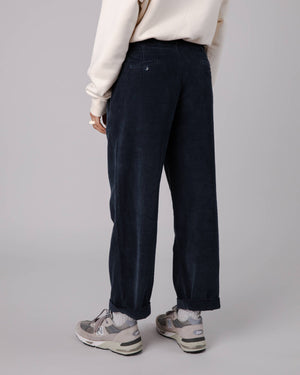 Corduroy Pleated Pants Navy