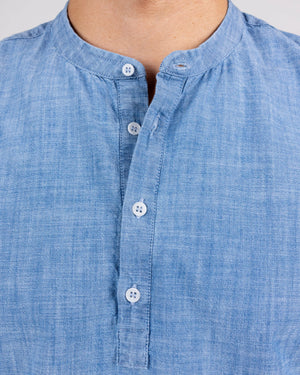 Denim Henley Shirt Indigo