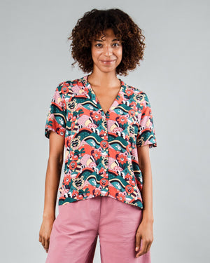 Yeye Weller Aloha Blouse Red