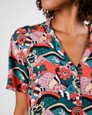 Yeye Weller Aloha Blouse Red