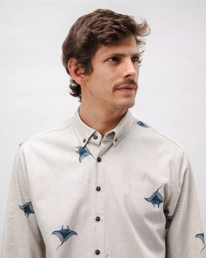 Manta Ray Flannel Shirt Grey