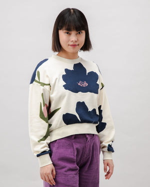 Bloom Rounded Cotton Sweatshirt Ecru