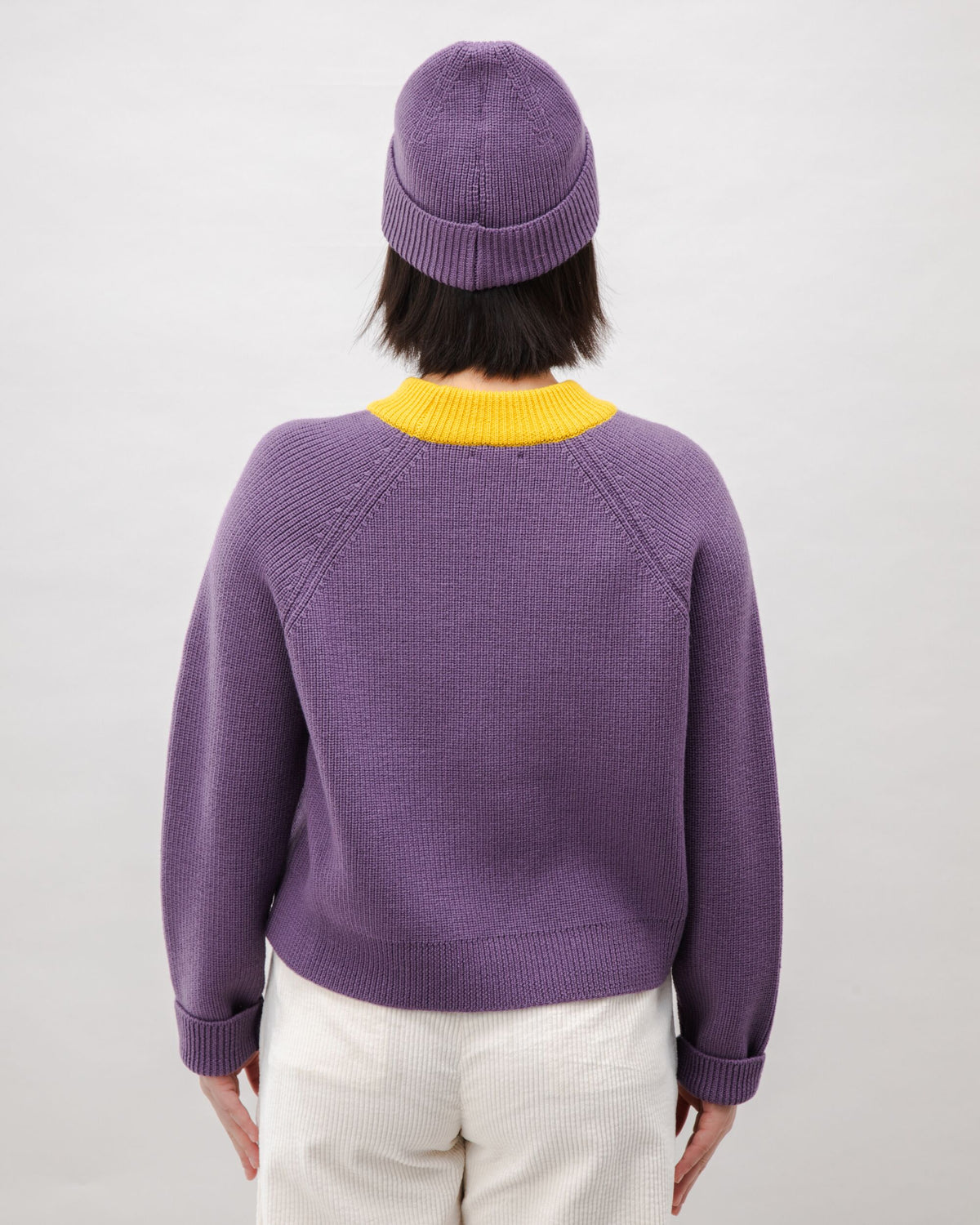 Waterfront Cropped Wool Sweater Orchid