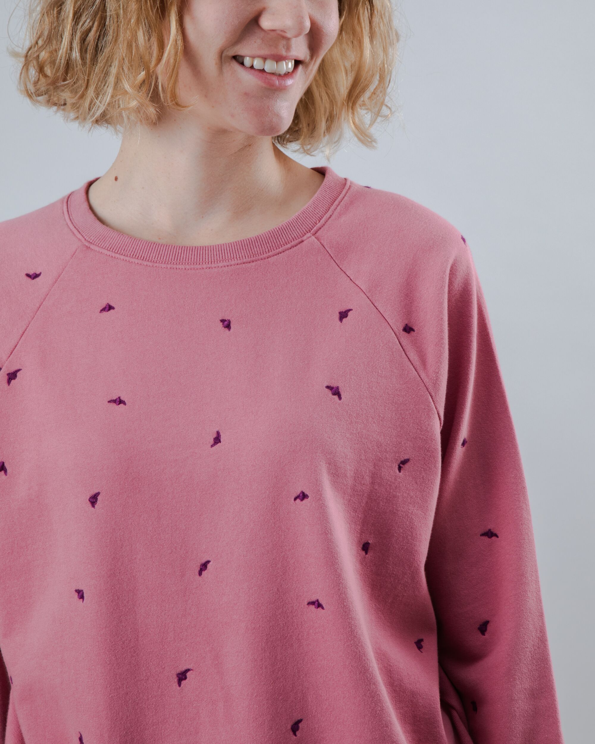 Dusk Raglan Cotton Sweatshirt Rose