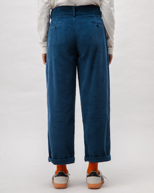 Corduroy Pleated Pants Indigo