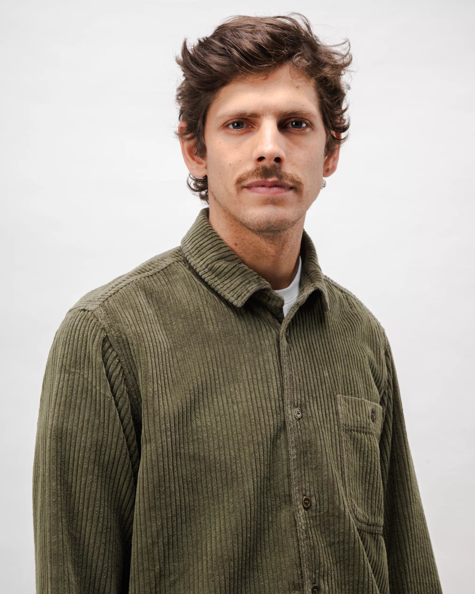 Corduroy Overshirt Stone Green