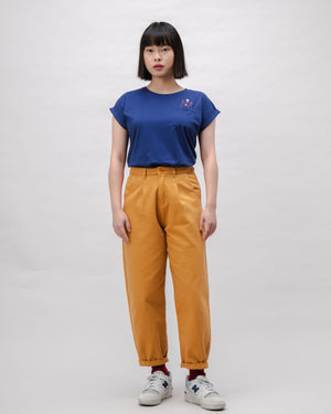 Pegged Cotton Twill Pants Ochre