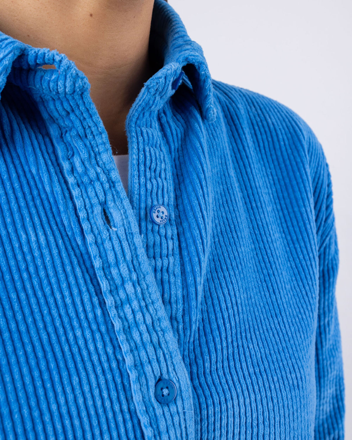 Corduroy Oversize Blouse Blue