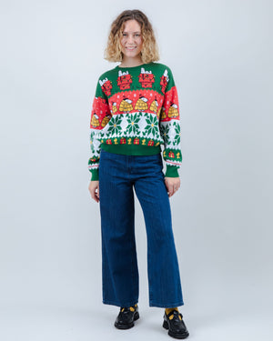 Peanuts Xmas Cotton Sweater Multicolor