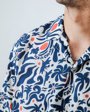 Ola de Calor Aloha Shirt Navy