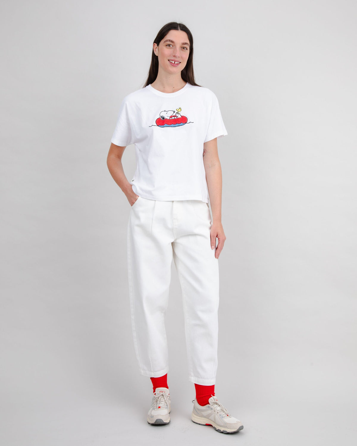 Peanuts Floating Oversize Tee White