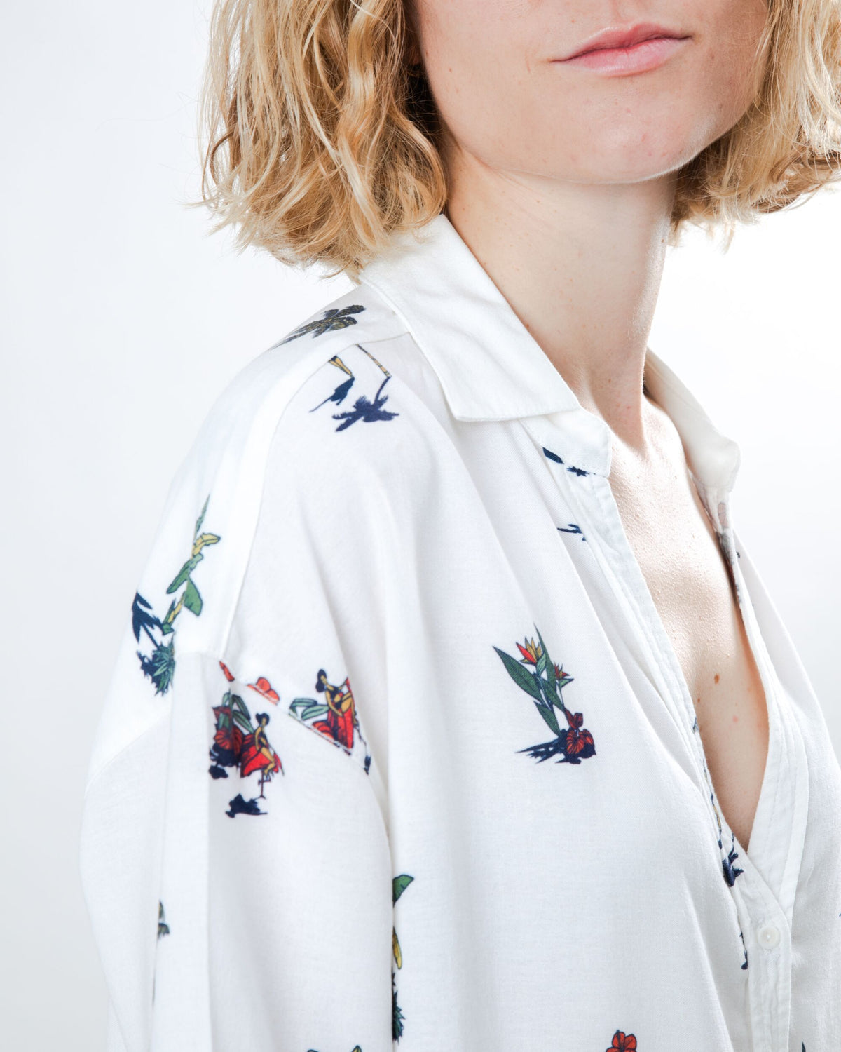 Helios Small Cropped Blouse Ecru