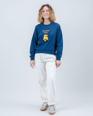 Minions My Happy Place Rounded Sweatshirt Blue