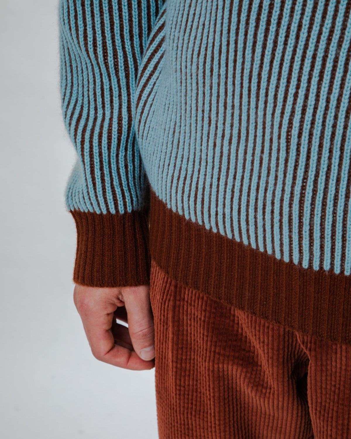 Bicolor Wool Sweater Blue