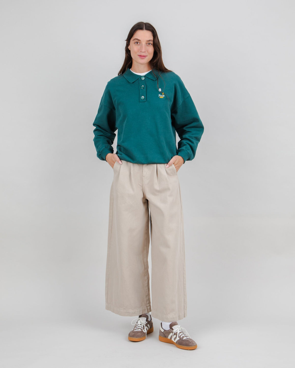 Peanuts Records Polo Sweatshirt Green