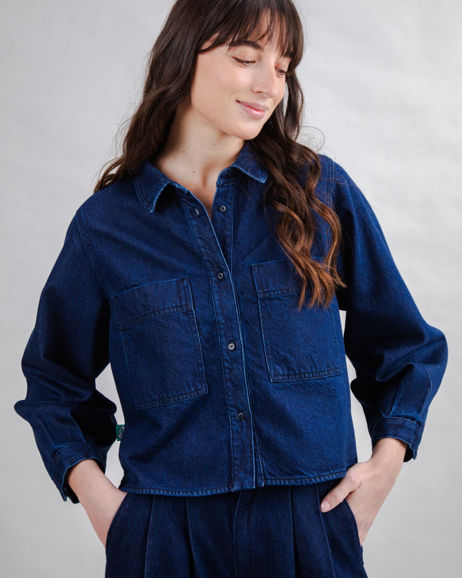 Raw Denim Boxy Shirt Blue