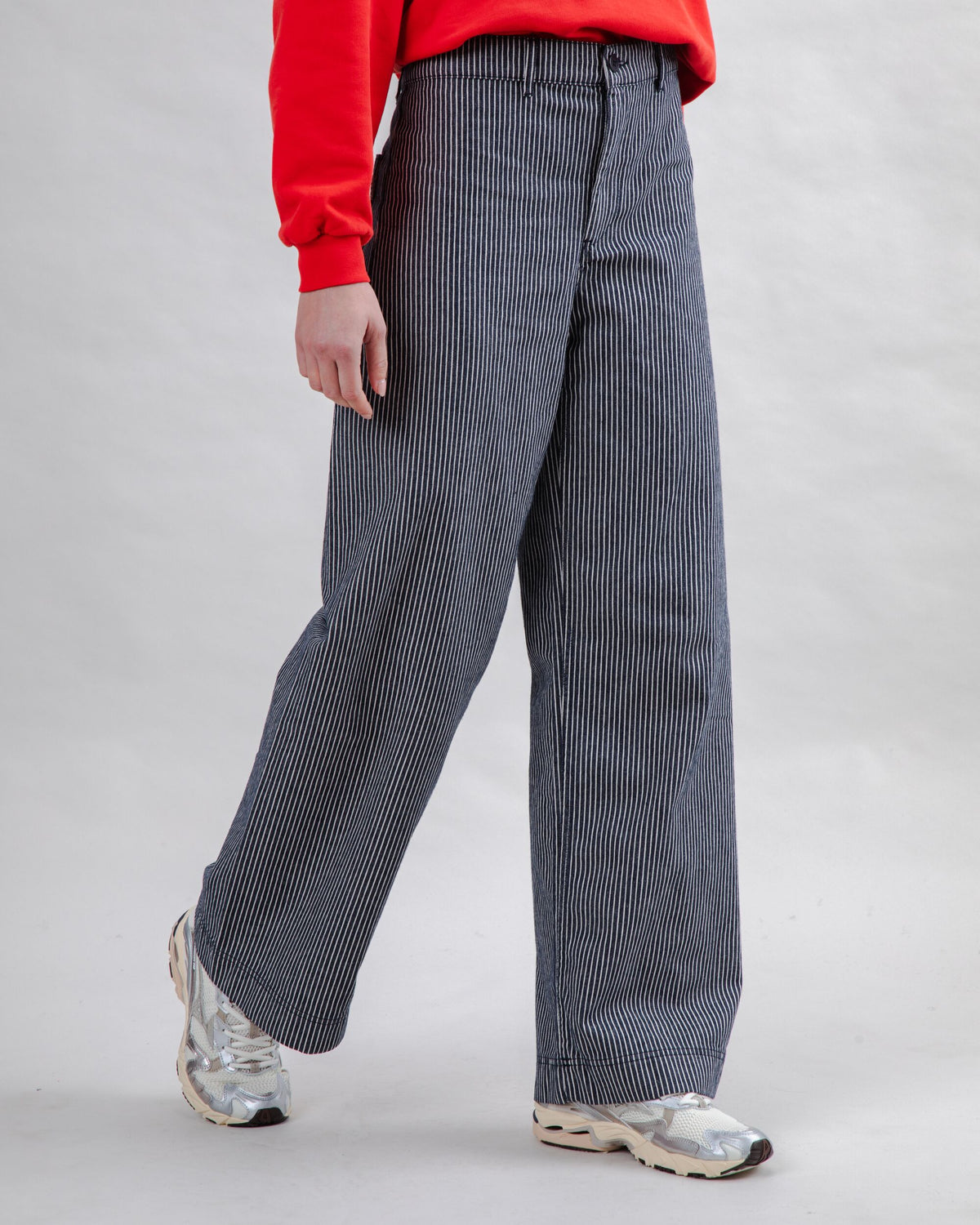 Denim Stripes Straight Leg Pants