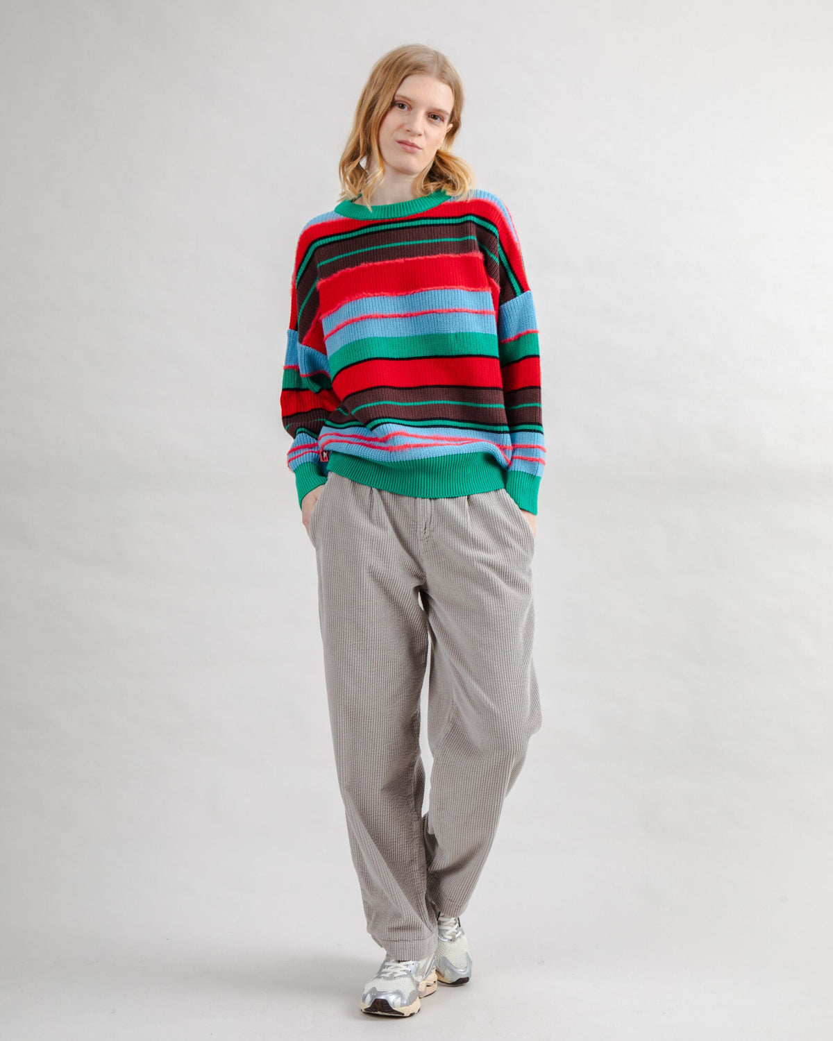 Corduroy Pleated Pants Grey