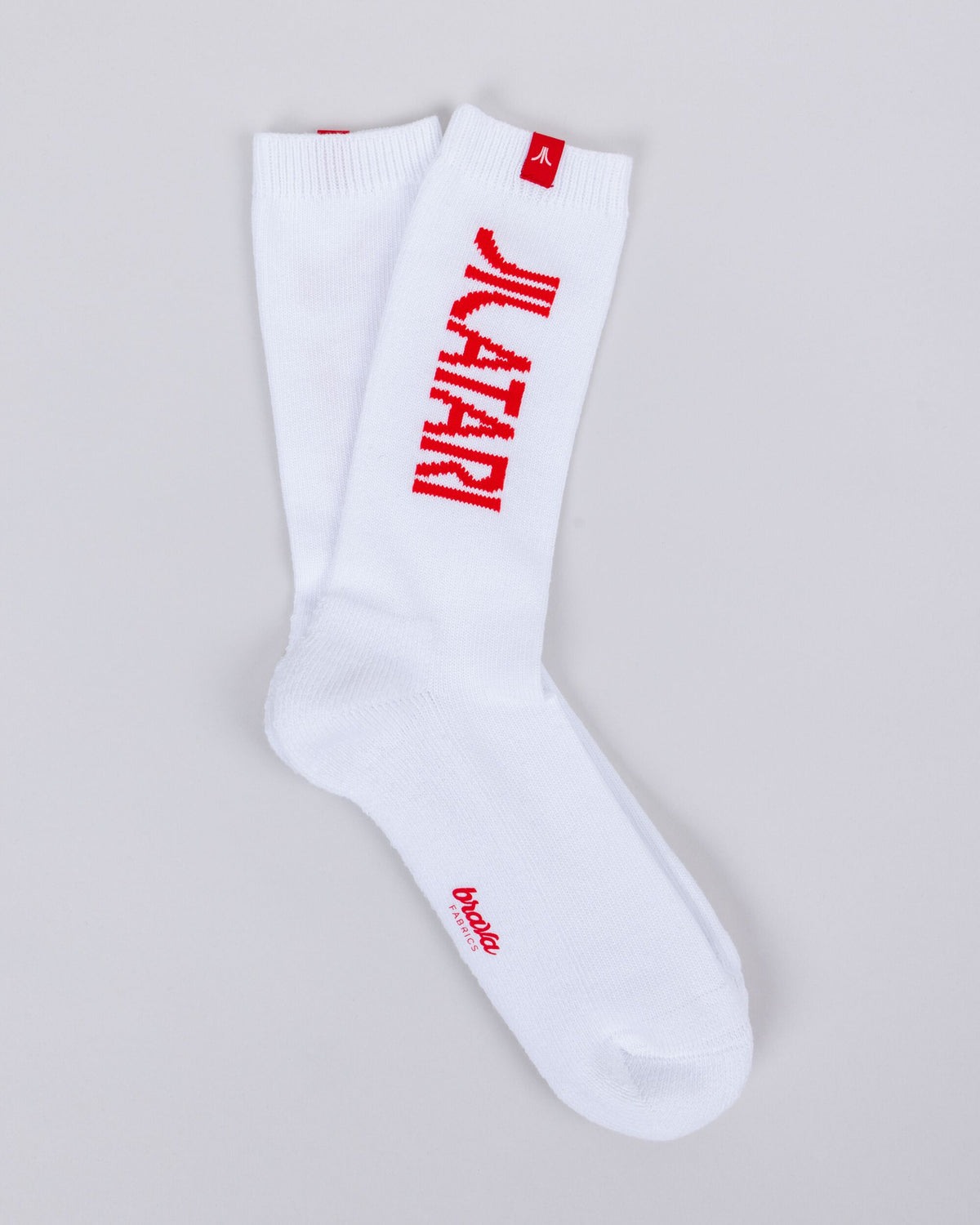 Atari Logo Ribbed Socks White