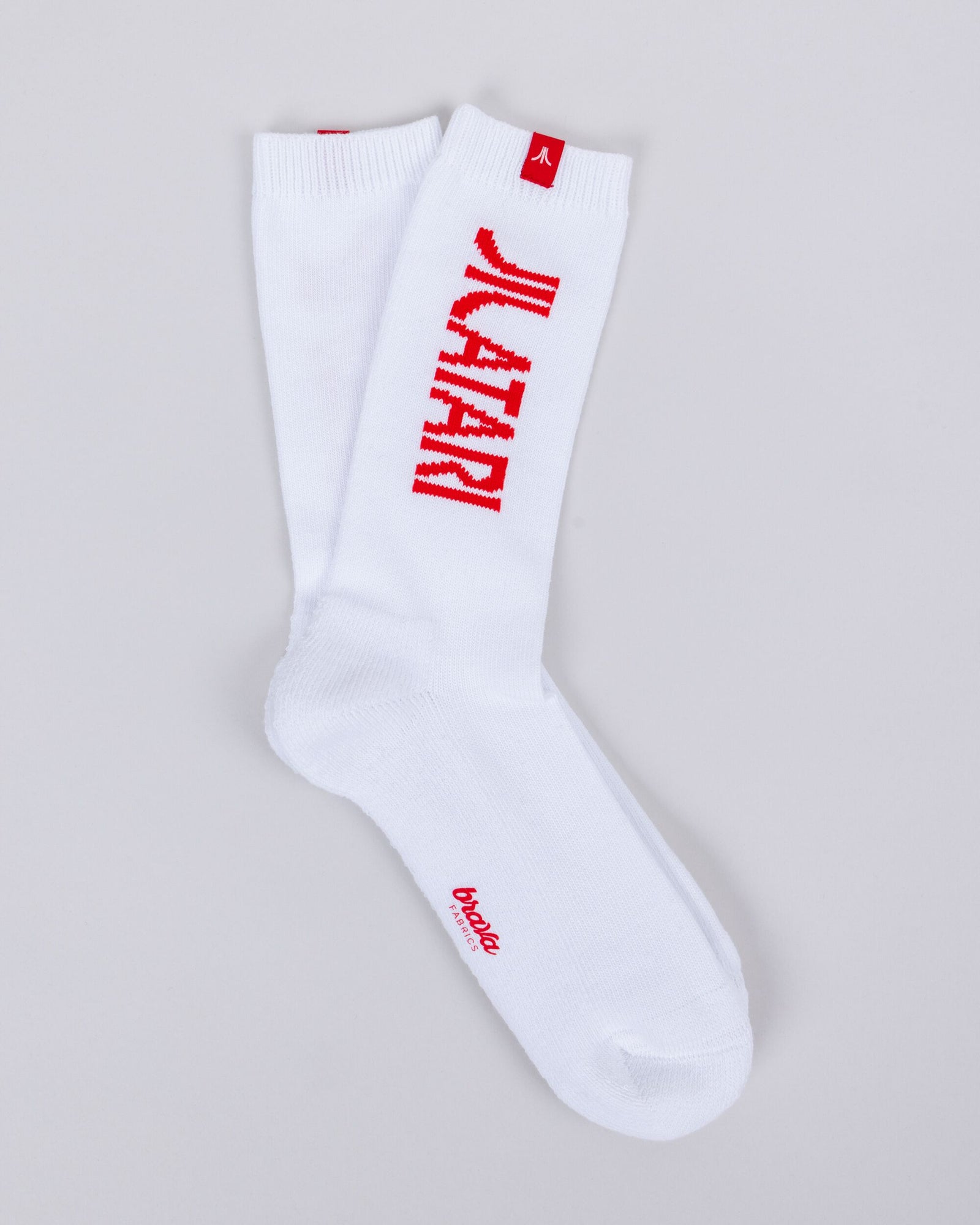 Atari Logo Ribbed Socks White