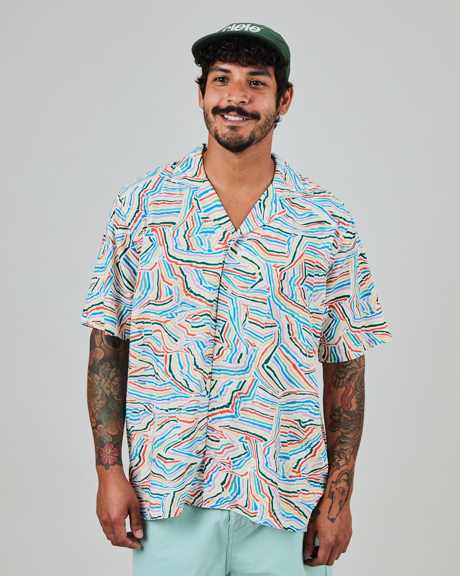 Messy Stripes Aloha Shirt Multicolor