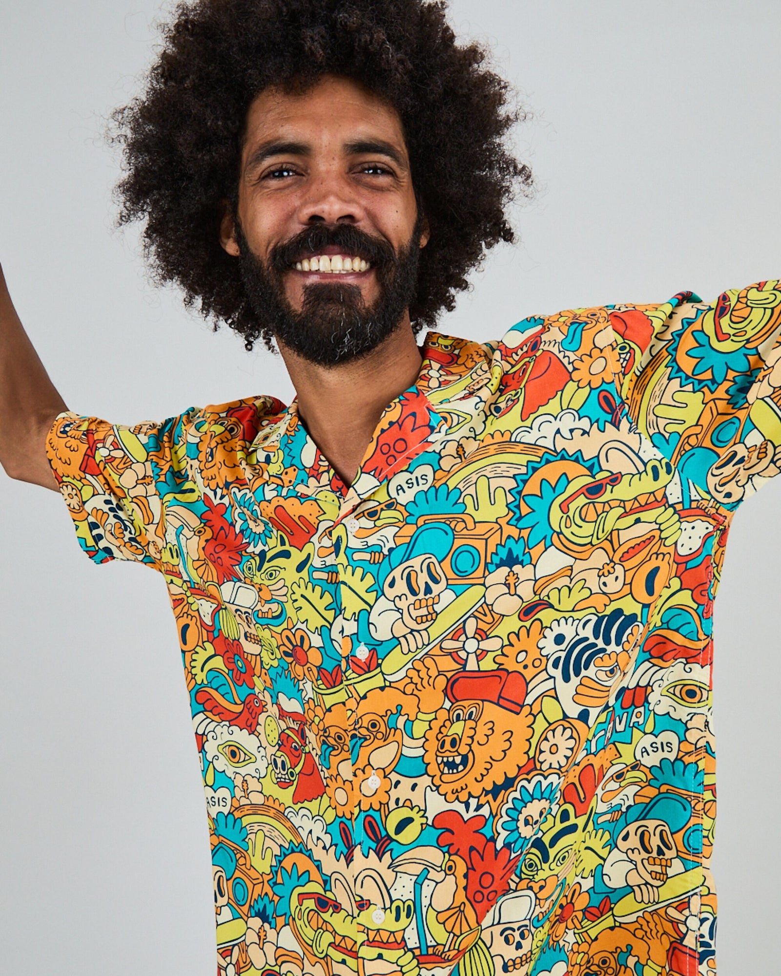 Asis Percales Party Animal Aloha Shirt