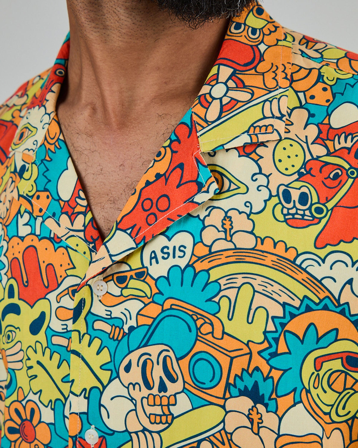 Asis Percales Party Animal Aloha Shirt