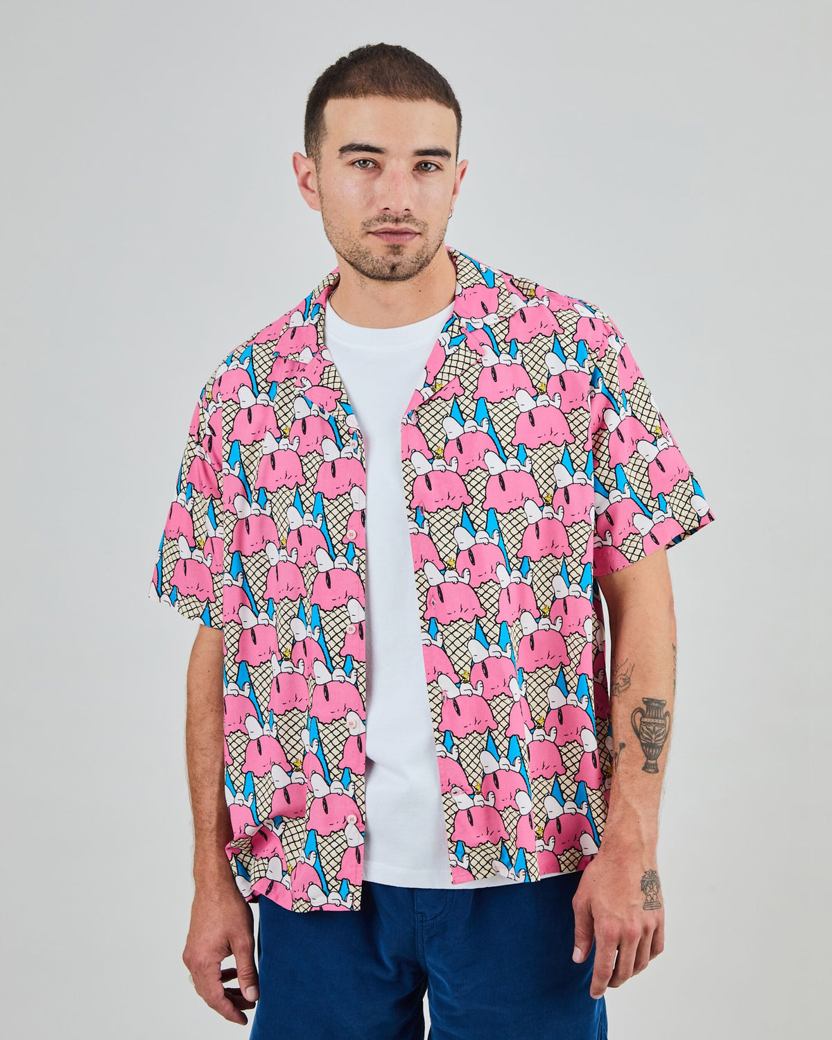 Peanuts Gelato Aloha Shirt Pink
