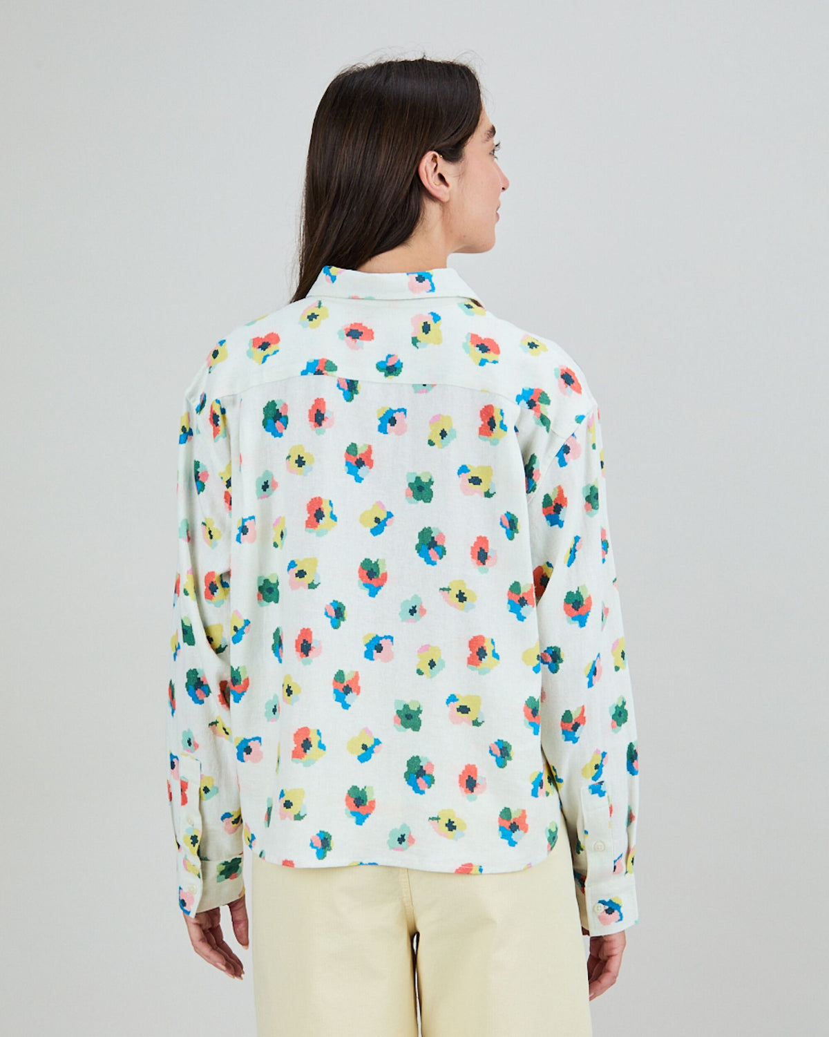 Mini Flower Boxy Blouse Ecru