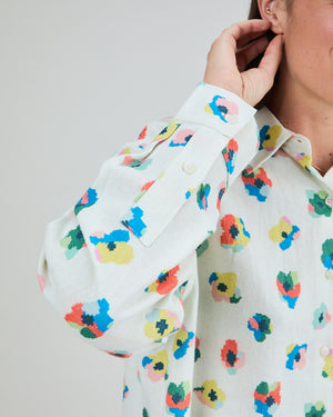 Mini Flower Boxy Blouse Ecru