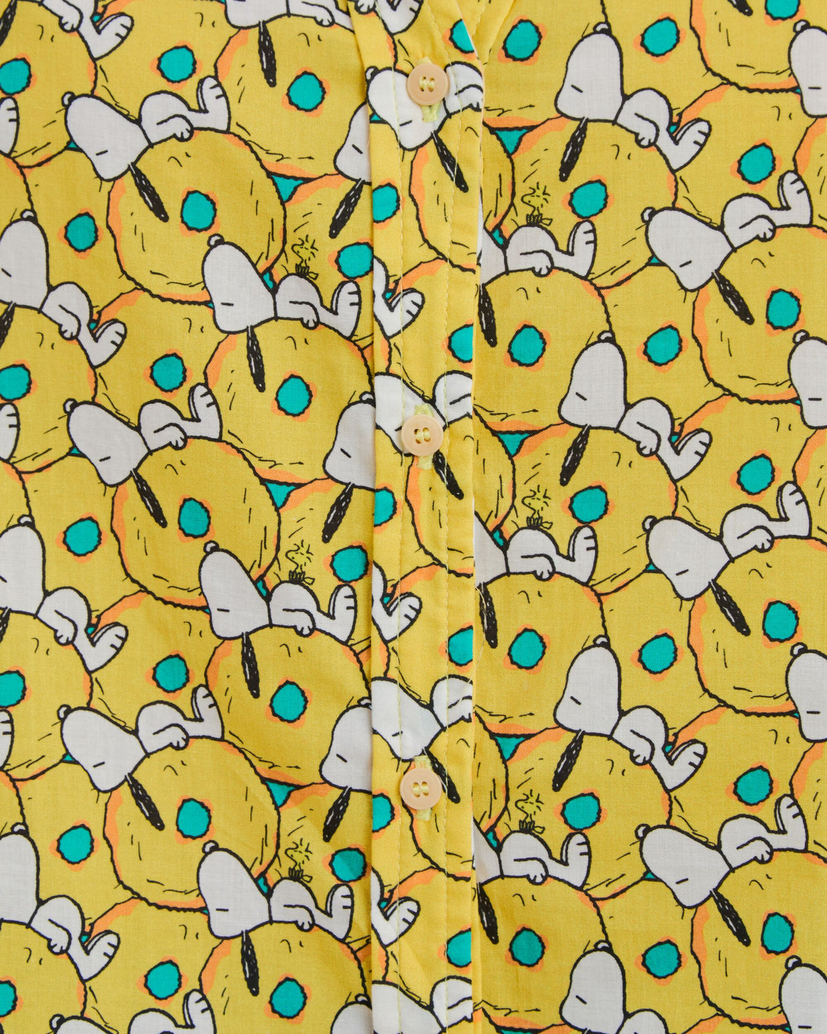 Peanuts Donuts Oversize Cropped Blouse Yellow