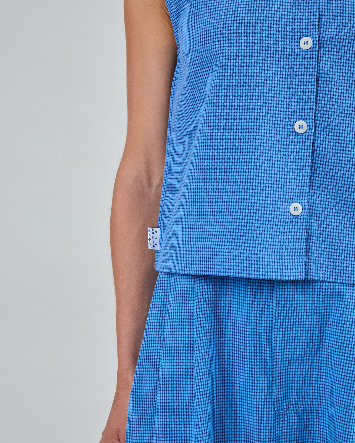 Checks Button Up Blouse Blue