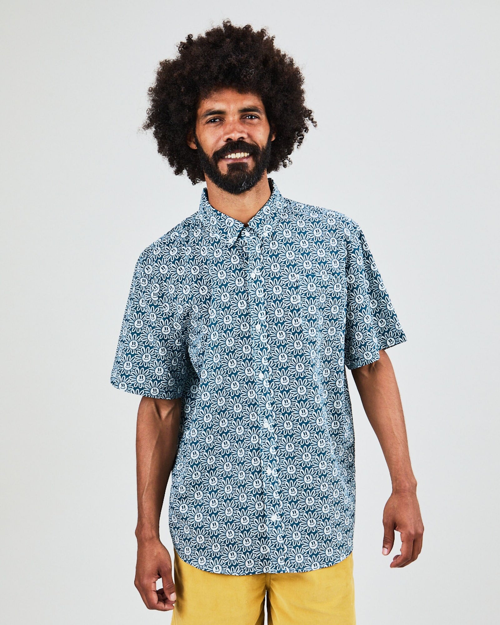 Asis Percales Daisy Boxy Shirt Blue