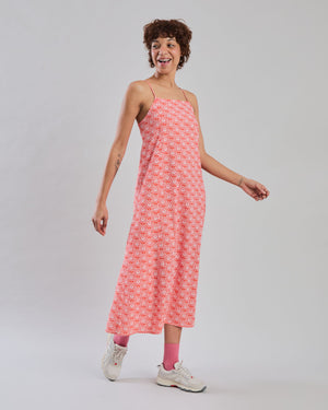 Asis Percales Daisy Strappy Straight Dress Red