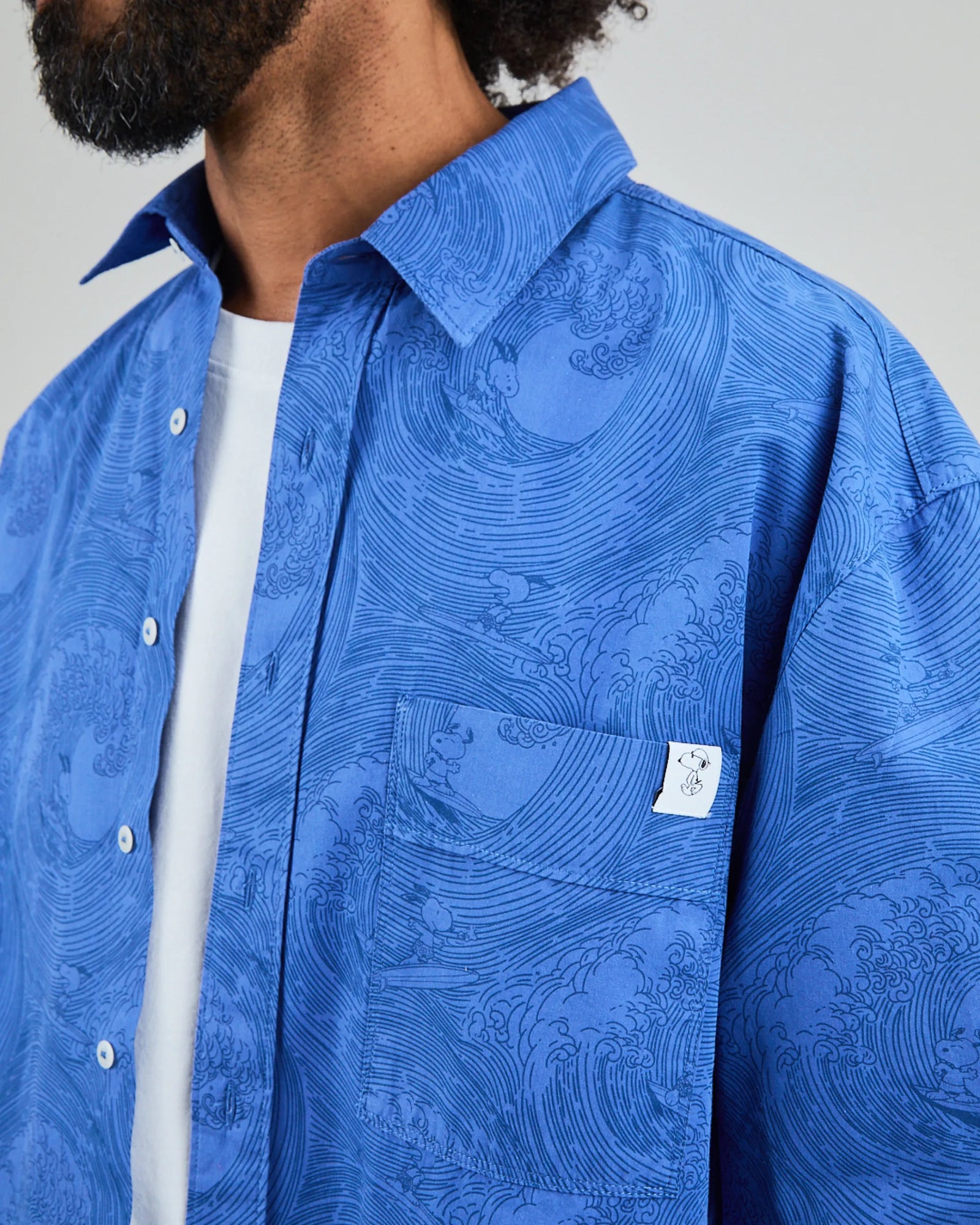 Peanuts Surf Long Sleeve Shirt Blue