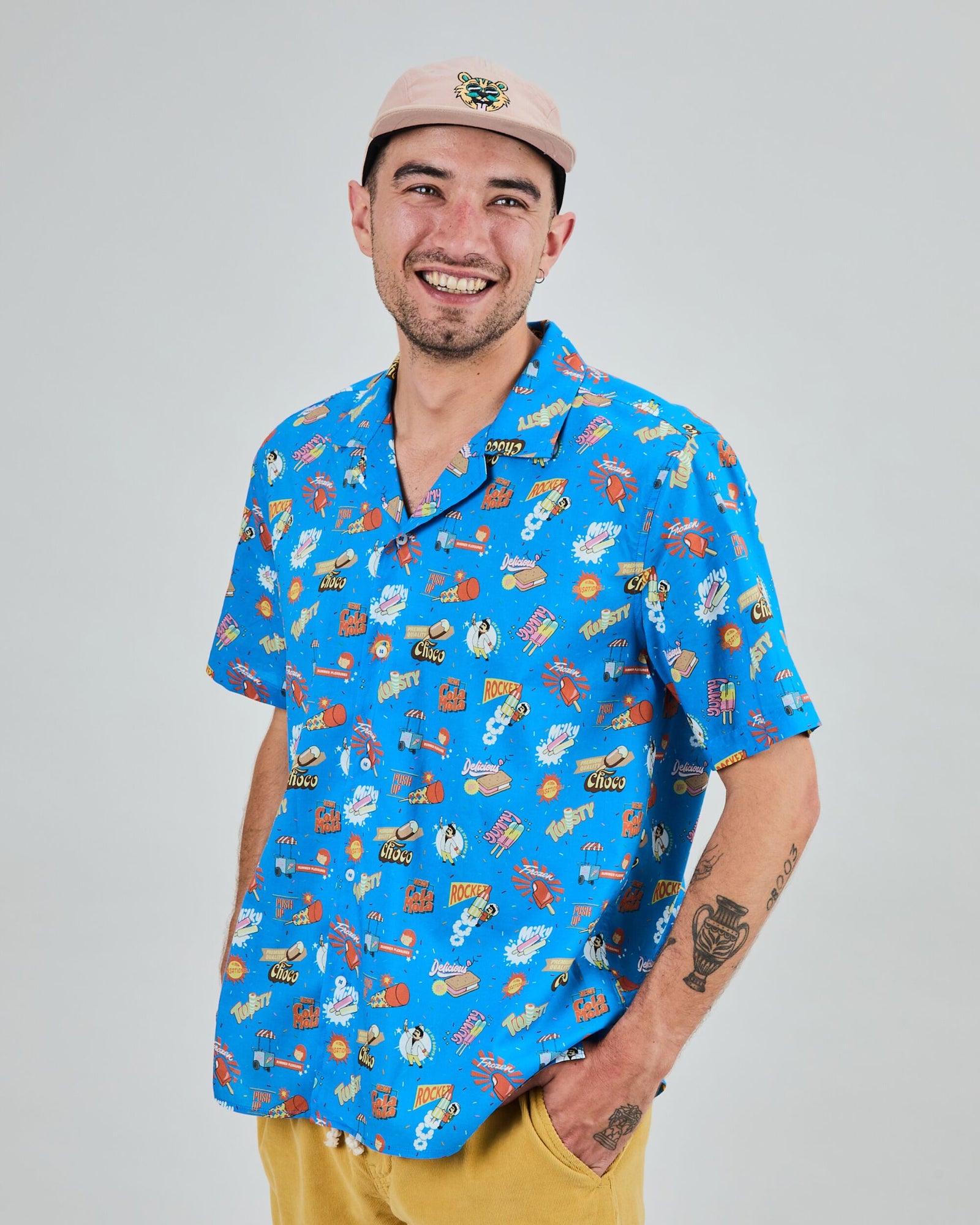 Summer Ice Cream Aloha Shirt Blue